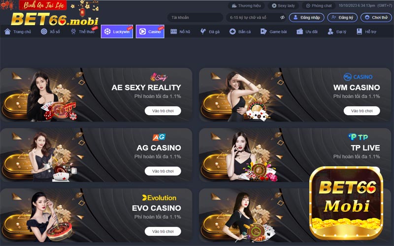 Tổ hợp trò chơi Casino Online sòng bạc trực tuyến siêu hấp dẫn tại Bet66